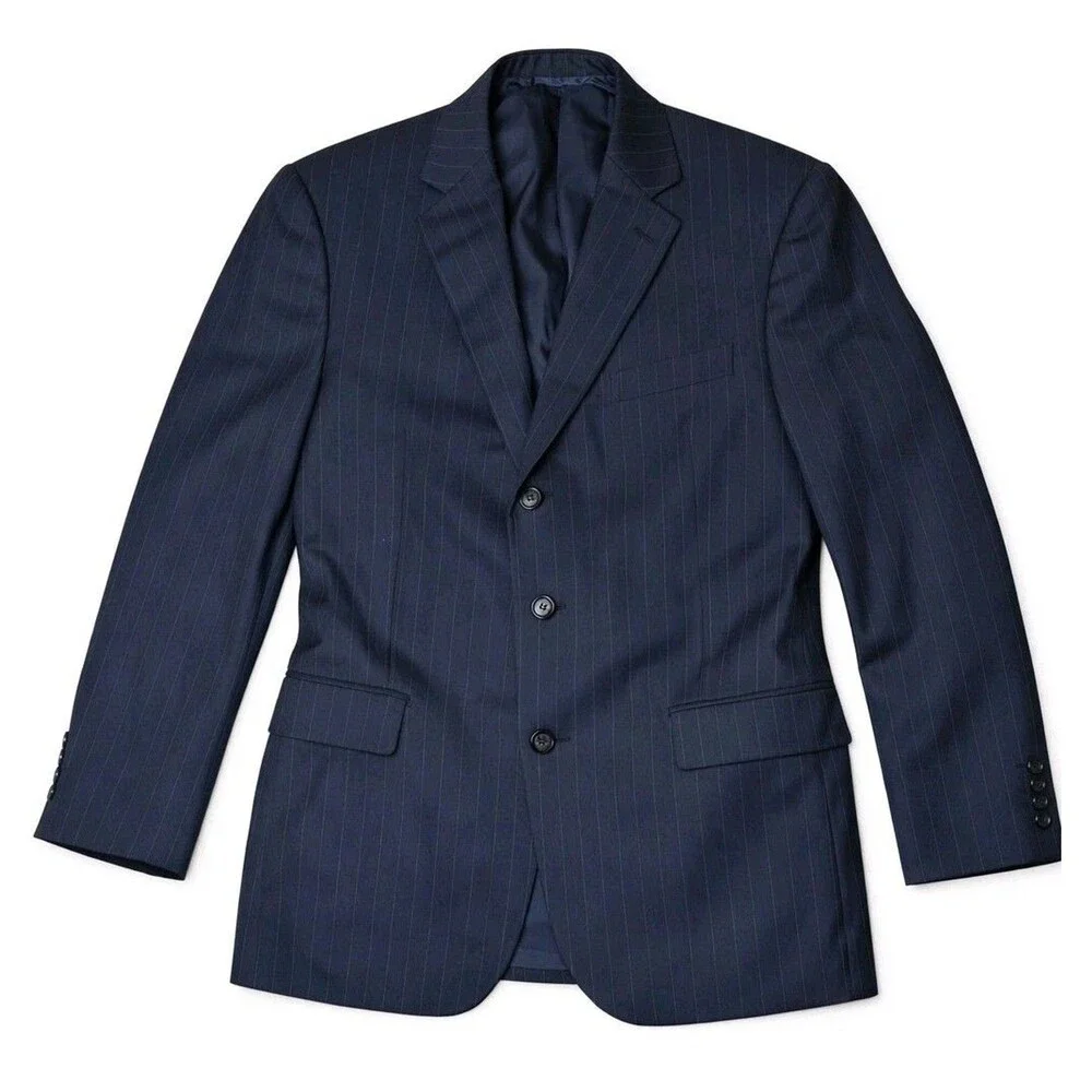 Hickey Freeman Mens 48R Bespoke Loro Piana Tasmanian Super 120s Wool Suit Jacket